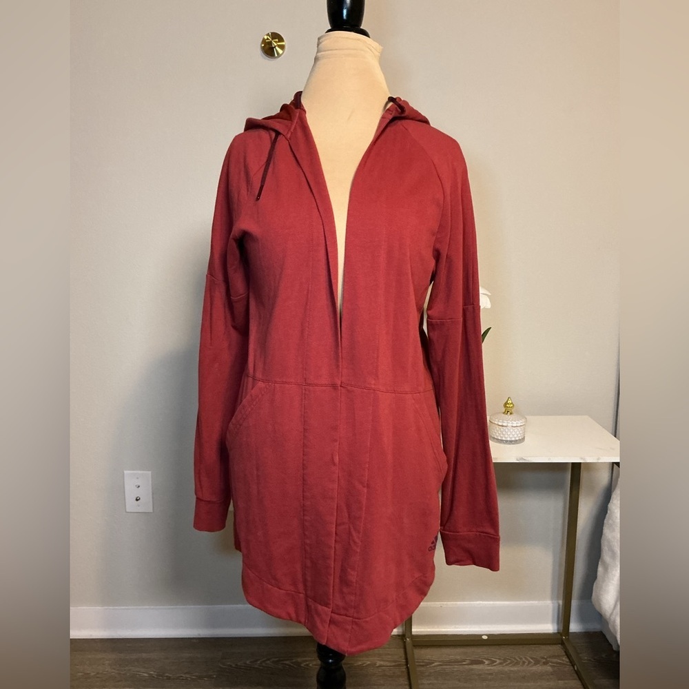 Red Hooded Longline Jacket